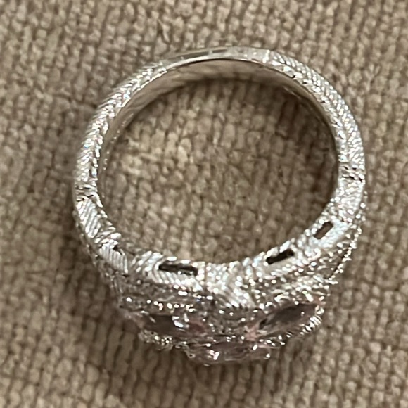 Judith Ripka Sterling Silver CZ Sparkling Ring Size 10 - Picture 8 of 13